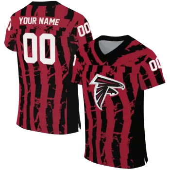 custom atlanta falcons stripe splatter red jersey best selling