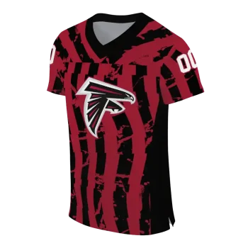 custom atlanta falcons stripe splatter red jersey fashion forward