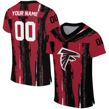 custom atlanta falcons striped texture red jersey best selling