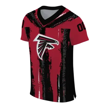 custom atlanta falcons striped texture red jersey fashion forward