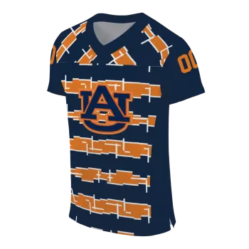 custom auburn tigers layered grids navy blue jersey fashion forward