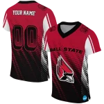 custom ball state cardinals halftone flow red black jersey best selling