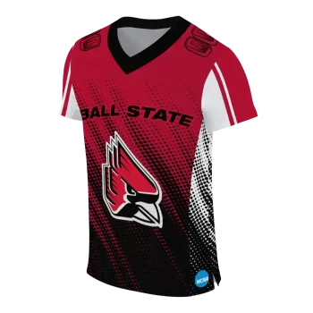custom ball state cardinals halftone flow red black jersey fashion forward