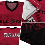 custom ball state cardinals halftone flow red black jersey best selling