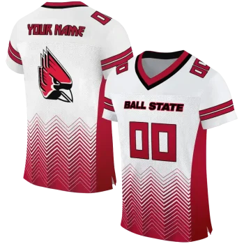 custom ball state cardinals halftone sweep white black jersey best selling