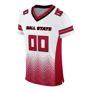custom ball state cardinals halftone sweep white black jersey fashion forward