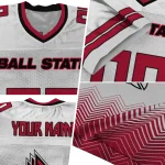 custom ball state cardinals halftone sweep white black jersey best selling