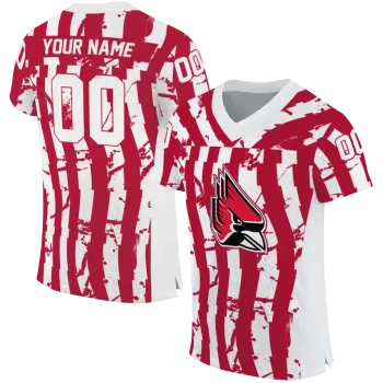 custom ball state cardinals stripe splatter red jersey best selling