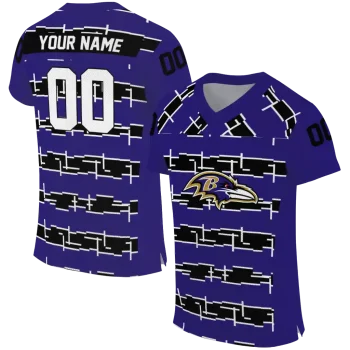 custom baltimore ravens layered grids purple jersey best selling