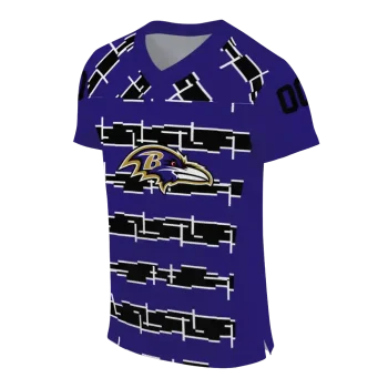 custom baltimore ravens layered grids purple jersey fashion forward