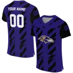 custom baltimore ravens stripe block purple jersey best selling