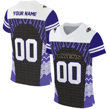 custom baltimore ravens tire arrows purple black white jersey best selling