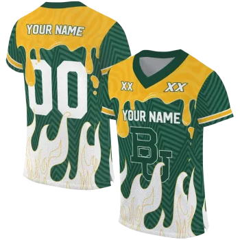 custom baylor bears dripping flames green white jersey best selling