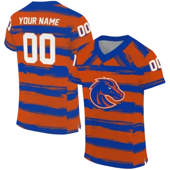 custom boise state broncos art stripe orange jersey best selling