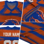 custom boise state broncos art stripe orange jersey best selling