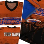 custom boise state broncos halftone flow orange black jersey best selling