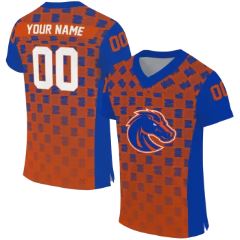 custom boise state broncos stacked rectangle orange jersey best selling