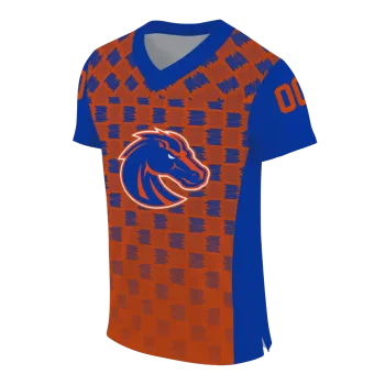 custom boise state broncos stacked rectangle orange jersey fashion forward
