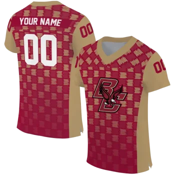 custom boston college eagles stacked rectangle maroon jersey best selling