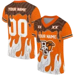 custom bowling green falcons dripping flames orange white jersey best selling