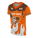 custom bowling green falcons dripping flames orange white jersey best selling