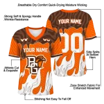 custom bowling green falcons dripping flames orange white jersey best selling