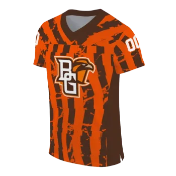 custom bowling green falcons stripe splatter orange jersey fashion forward