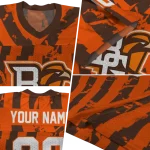 custom bowling green falcons stripe splatter orange jersey best selling