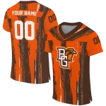 custom bowling green falcons striped texture orange jersey best selling
