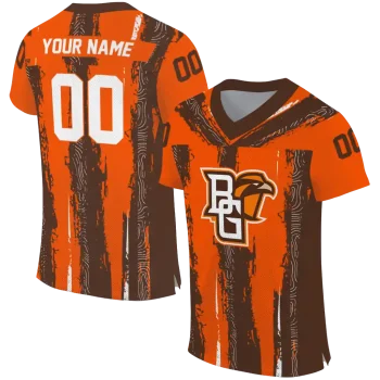 custom bowling green falcons striped texture orange jersey best selling