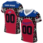 custom buffalo bills brushstroke xs red black jersey best selling