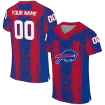 custom buffalo bills rugged stripes blue jersey best selling