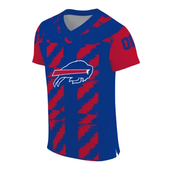 custom buffalo bills stripe block blue jersey fashion forward