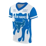 custom buffalo bulls dripping flames royal blue white jersey best selling