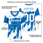 custom buffalo bulls dripping flames royal blue white jersey best selling