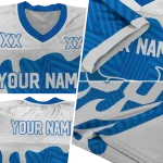 custom buffalo bulls dripping flames royal blue white jersey best selling