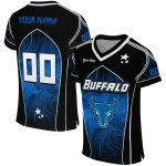custom buffalo bulls halftone slant royal blue black jersey best selling