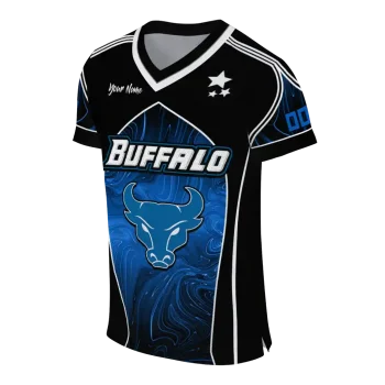 custom buffalo bulls halftone slant royal blue black jersey fashion forward
