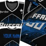 custom buffalo bulls halftone slant royal blue black jersey best selling