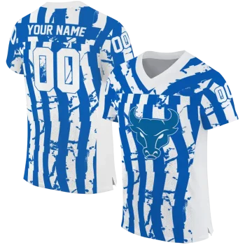 custom buffalo bulls stripe splatter royal blue jersey best selling