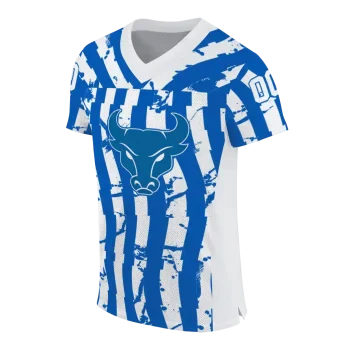 custom buffalo bulls stripe splatter royal blue jersey fashion forward