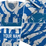 custom buffalo bulls stripe splatter royal blue jersey best selling