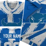 custom buffalo bulls striped texture royal blue jersey best selling