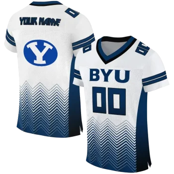custom byu cougars halftone sweep white black jersey best selling