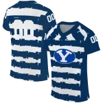 custom byu cougars layered grids blue jersey best selling
