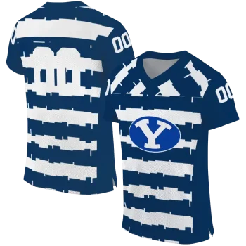custom byu cougars layered grids blue jersey best selling