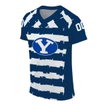 custom byu cougars layered grids blue jersey best selling