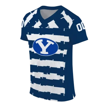 custom byu cougars layered grids blue jersey fashion forward