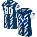 custom byu cougars stripe block blue jersey best selling