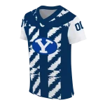 custom byu cougars stripe block blue jersey best selling